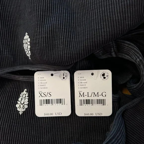 NWT! Free People Happiness Runs Square Neck Crop Tank / Washed Black M/L - Picture 5 of 6